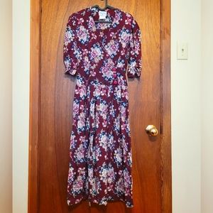 Vintage floral midi dress -  S/M